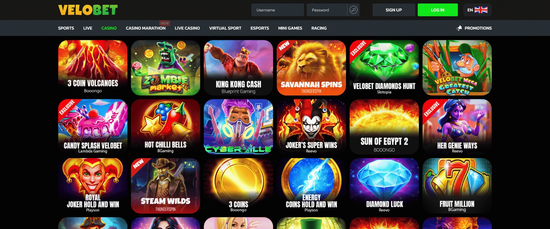 Velobet Casino Non GamStop