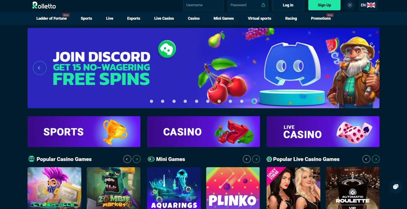 Rolletto Casino among non gamstop casinos